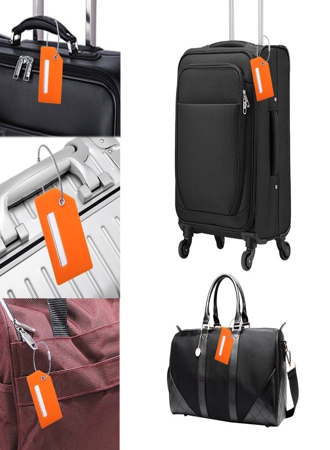 Ovener Silicone Luggage Tag with Name ID Card Perfect to Quickly Spot Luggage Suitcase (Plane 2Pcs Orange) - Image 5